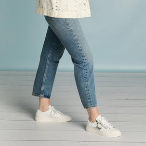 Shoes Starlight: White Leather & Silver Sole Bliss USA