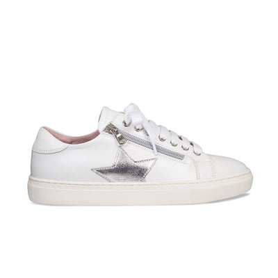 Shoes Starlight: White Leather & Silver Sole Bliss USA