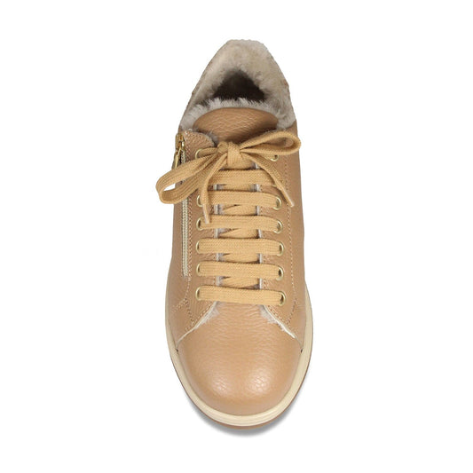Summit: Caramel Leather & Shearling Shoes Sole Bliss