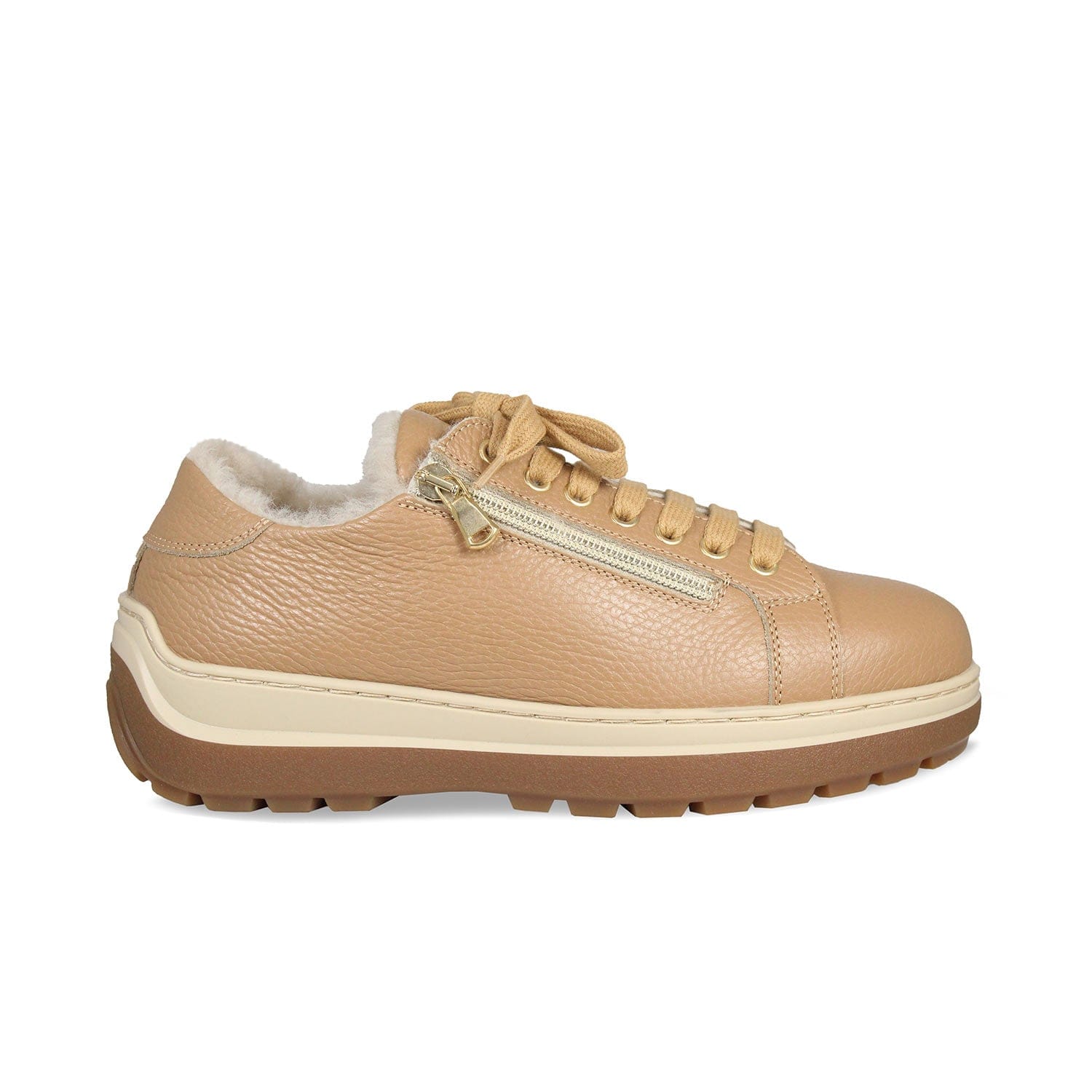 Summit: Caramel Leather & Shearling Shoes Sole Bliss