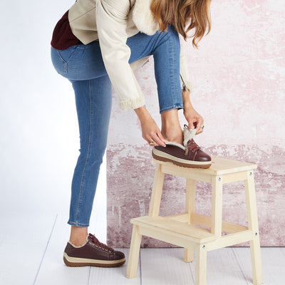 Shoes Summit: Plum Leather & Shearling Sole Bliss USA