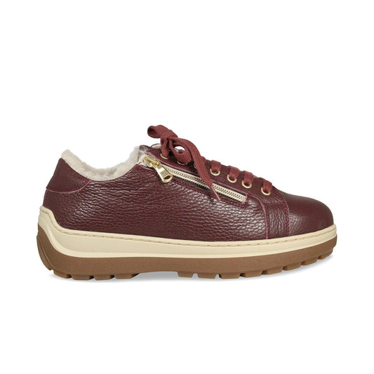 Summit: Plum Leather & Shearling Shoes Sole Bliss