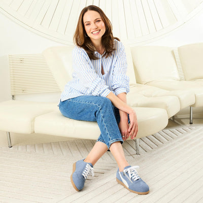 Shoes Swirl: Denim Suede Sole Bliss USA