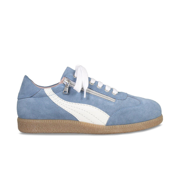 Swirl: Denim Suede - Women's Wide Toe Box Sneakers | Sole Bliss