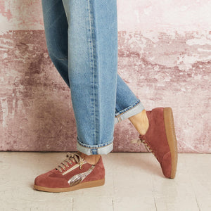 Shoes Swirl: Rose Suede Sole Bliss USA