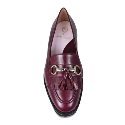 Shoes Tanner: Plum Leather Sole Bliss USA