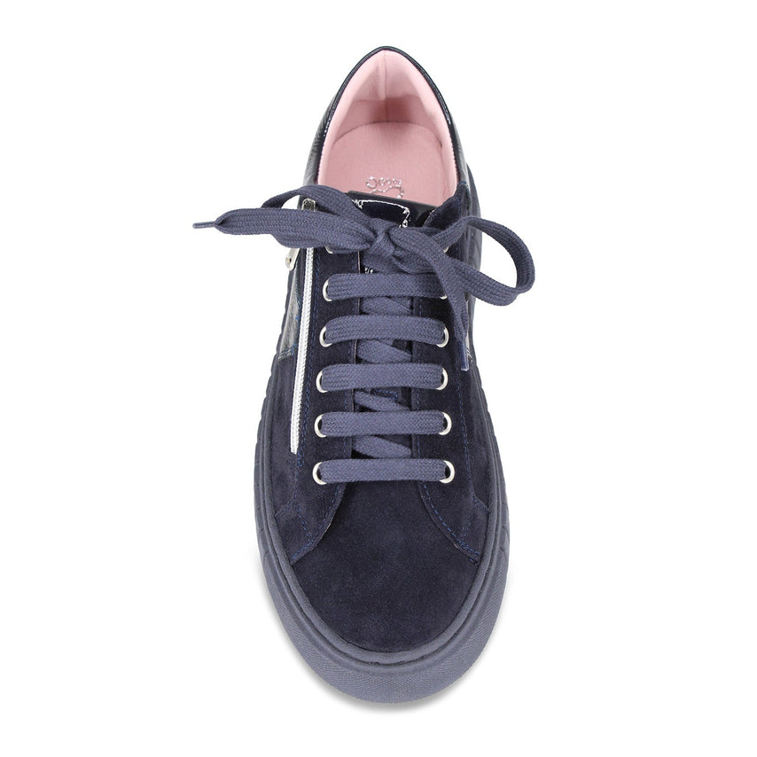 Tempo: Navy Suede & Patent Leather Shoes Sole Bliss