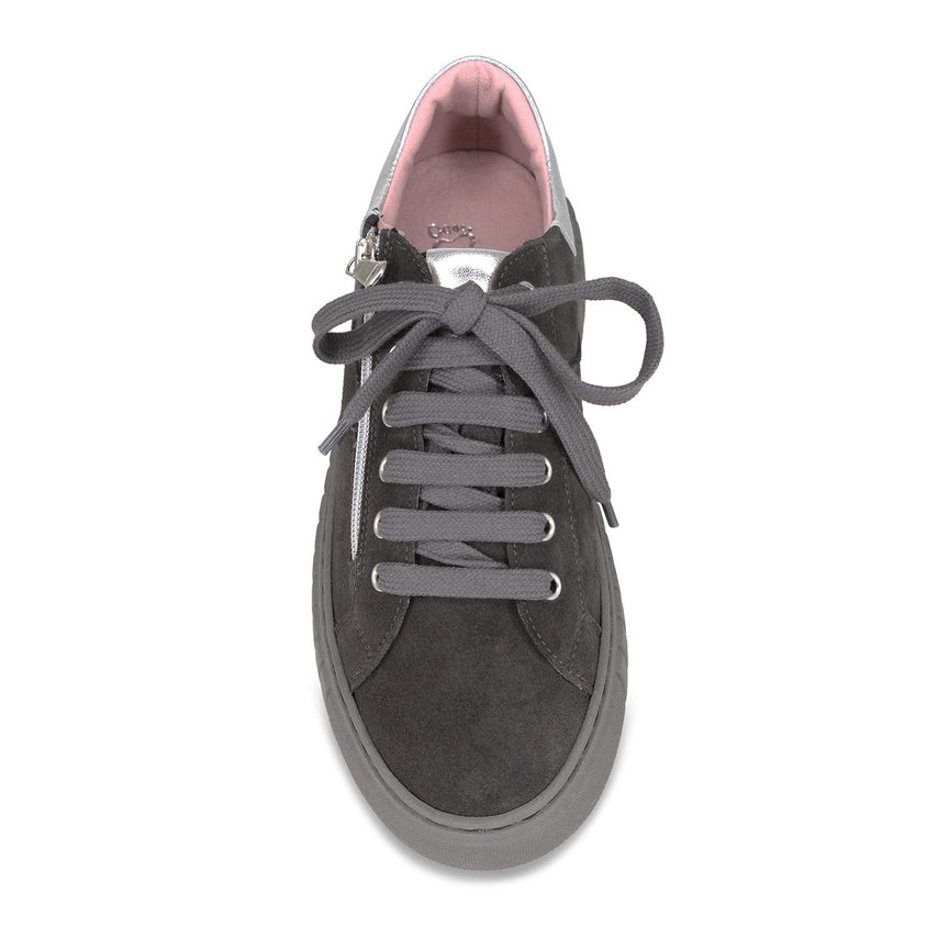 Tempo: Grey Suede & Silver Shoes Sole Bliss