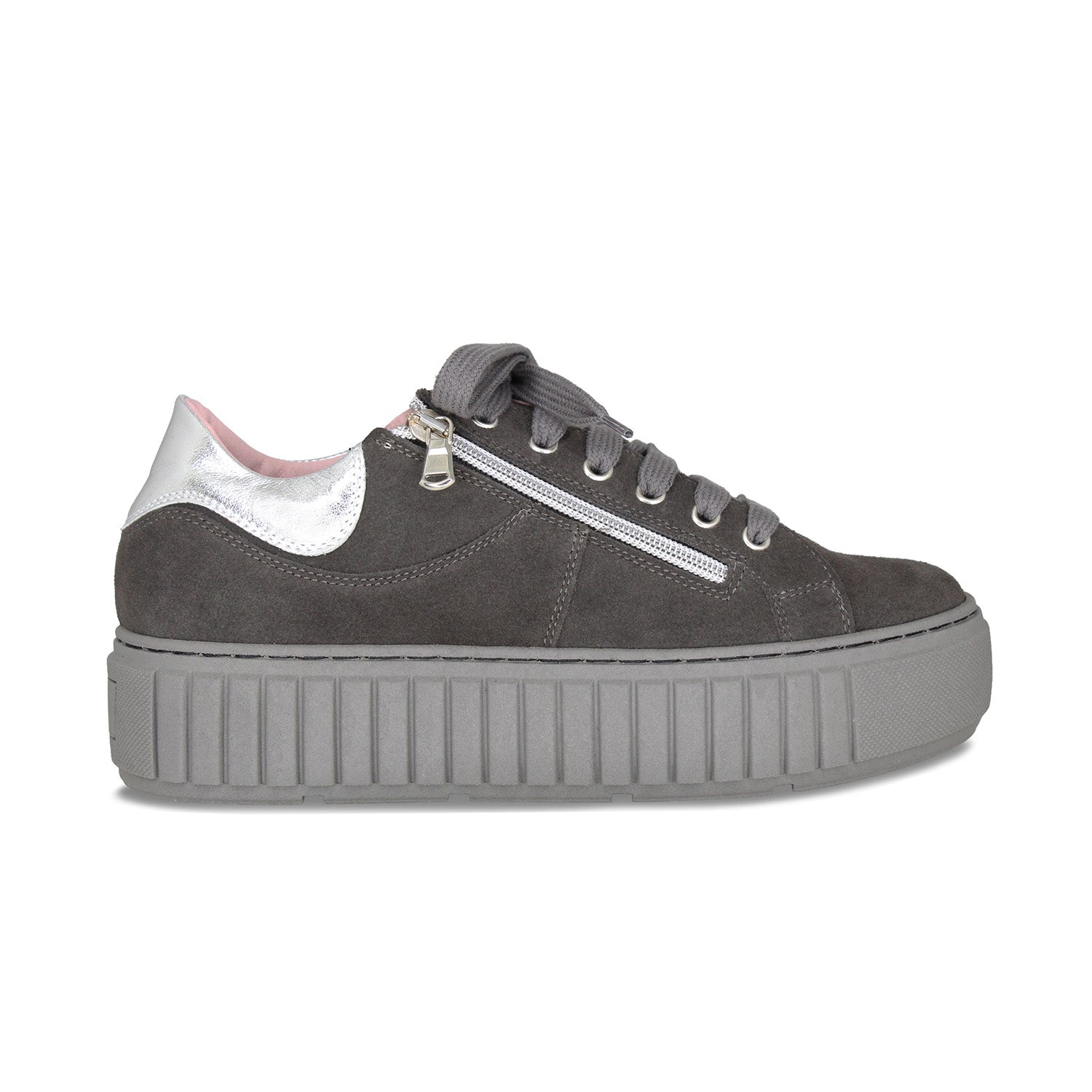 Tempo: Grey Suede & Silver Shoes Sole Bliss