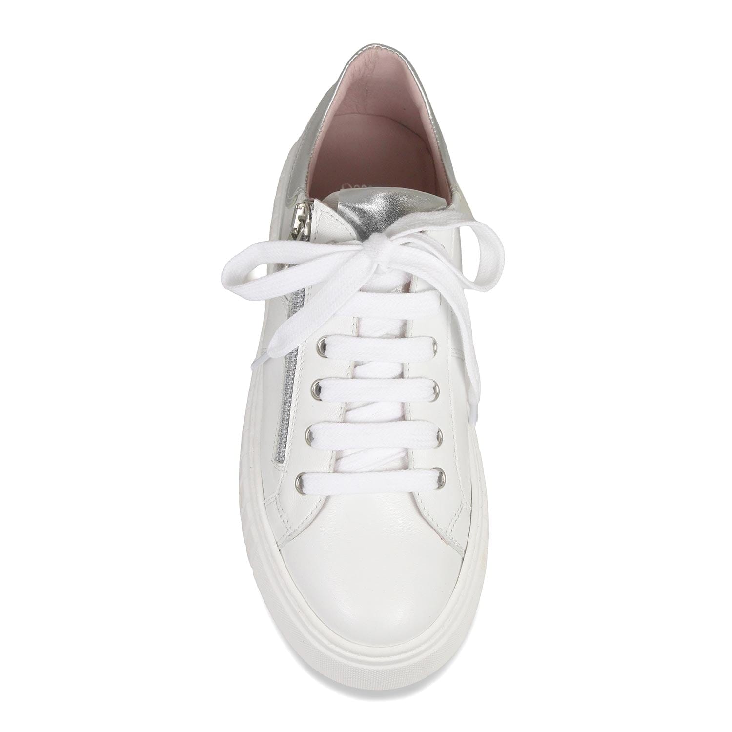 Tempo: White Leather & Silver Shoes Sole Bliss