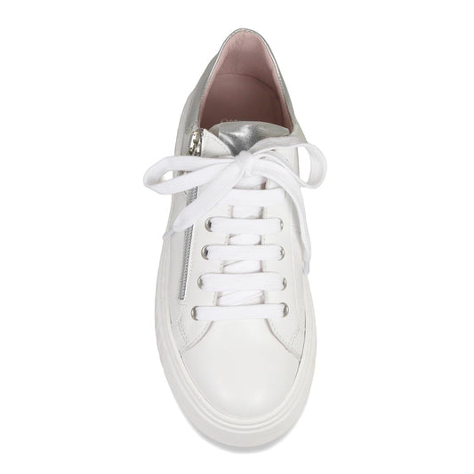 Tempo: White Leather & Silver Shoes Sole Bliss