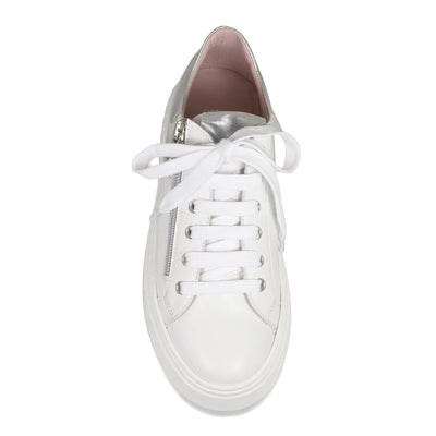Shoes Tempo: White Leather & Silver Sole Bliss USA