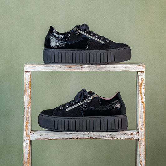 Tempo: Navy Suede & Patent Leather Shoes Sole Bliss