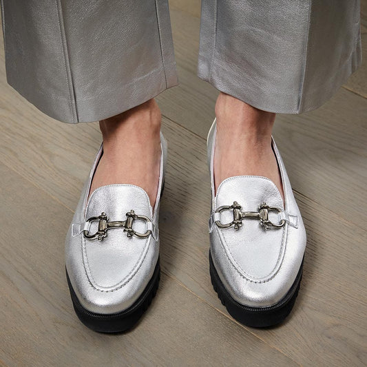 Shoes Terri: Silver Leather Sole Bliss USA