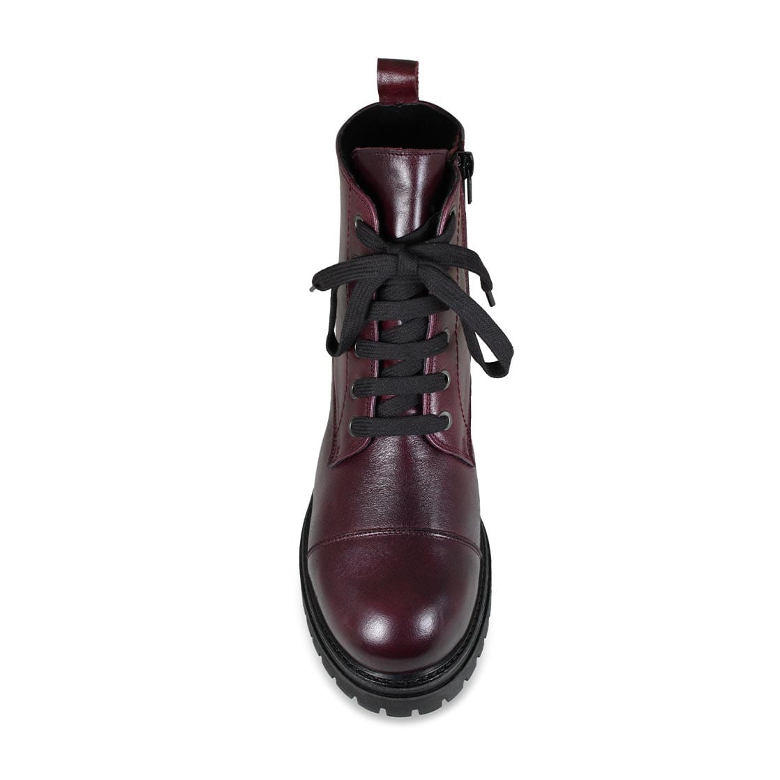 Tread: Plum Leather Boots Sole Bliss