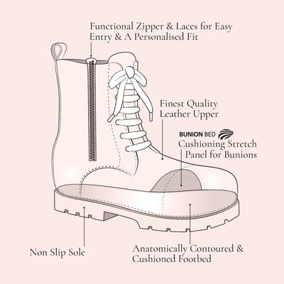 Boots Tread Black Leather Sole Bliss USA