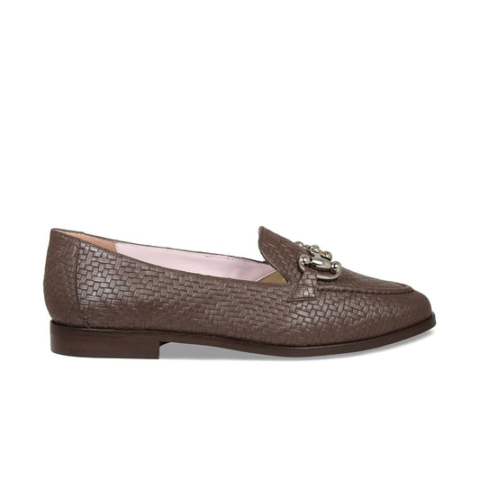 Triumph: Mocha Weave Leather Shoes Sole Bliss