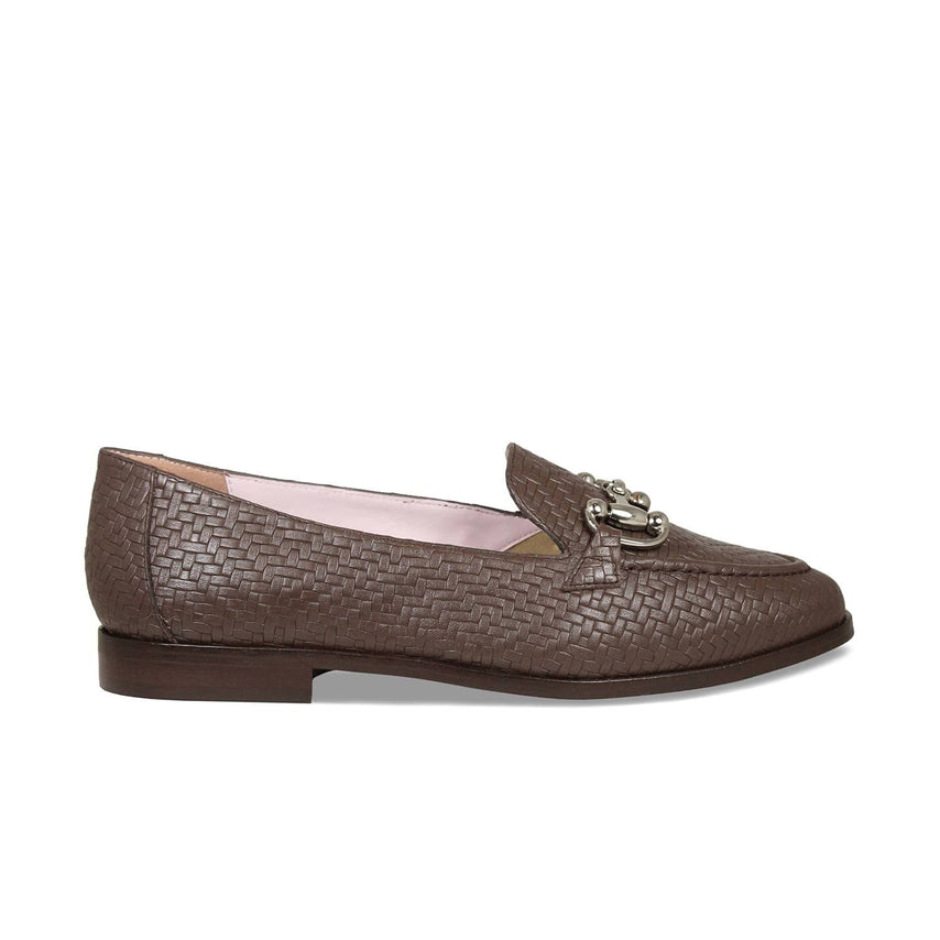 Triumph: Mocha Weave Leather Shoes Sole Bliss