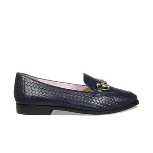 Shoes Triumph: Navy Weave Leather Sole Bliss USA