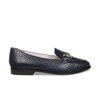 Shoes Triumph: Navy Weave Leather Sole Bliss USA