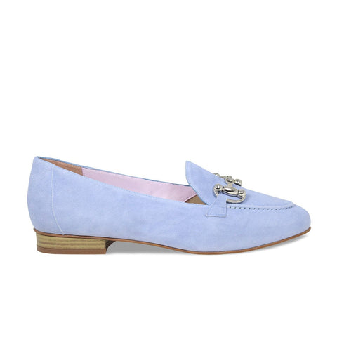 Blue suede loafers womens fashion