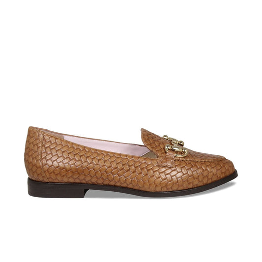 Triumph: Tan Weave Leather Shoes Sole Bliss