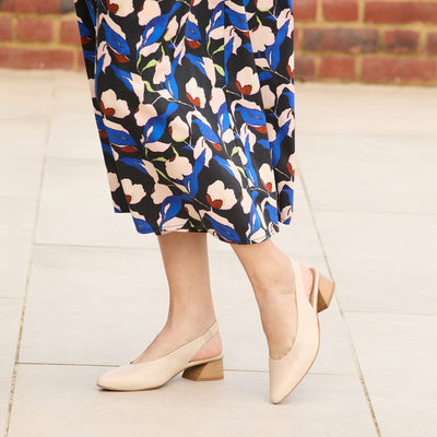 Shoes Ella: Cream Leather Sole Bliss USA