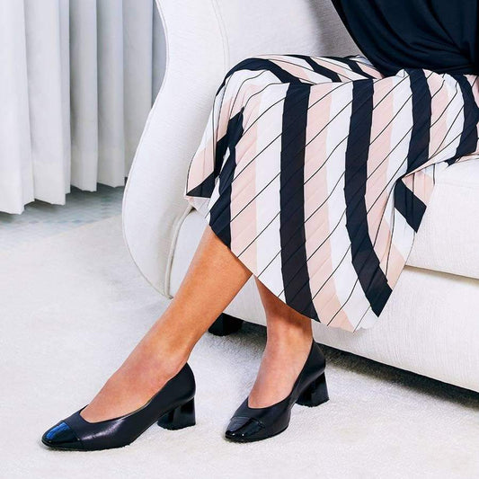Valencia: Black Leather & Patent Shoes Sole Bliss