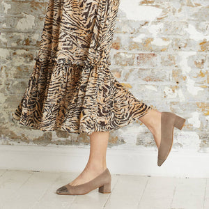 Shoes Valencia: Taupe Suede & Snake Sole Bliss USA