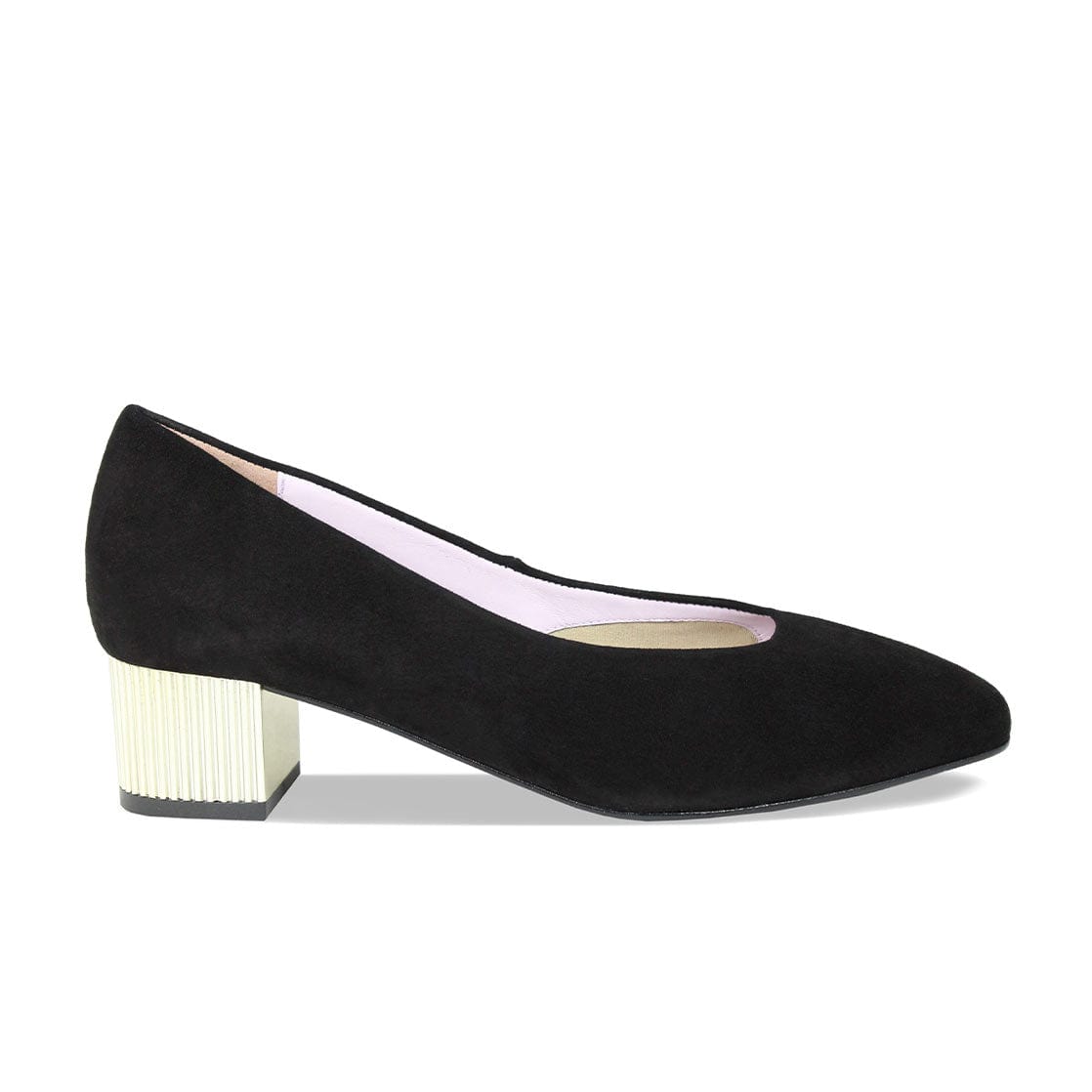 Vera Square-toe Wool Oxford Heels in Solid Black-Sustainable & Stylish