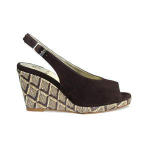 Shoes Winnie: Chocolate Suede & Raffia Sole Bliss USA