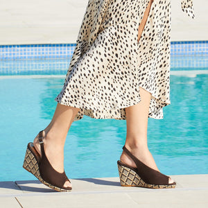 Shoes Winnie: Chocolate Suede & Raffia Sole Bliss USA