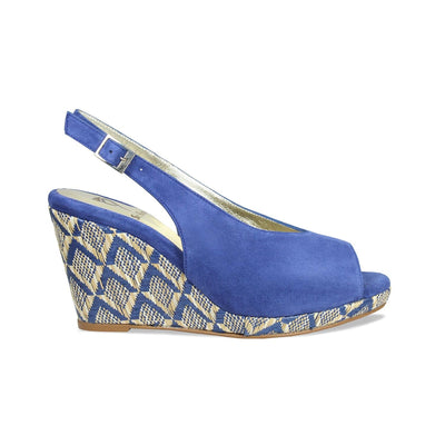 Winnie: Denim Suede & Raffia