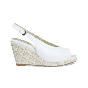 Shoes Winnie: White Leather & Raffia Sole Bliss USA