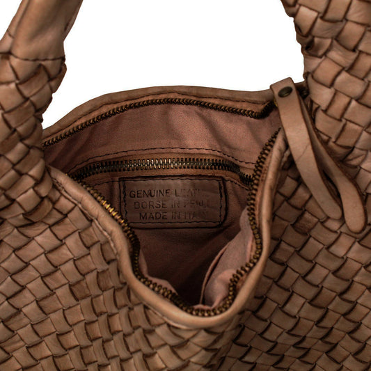 Bronte: Taupe Weave Leather