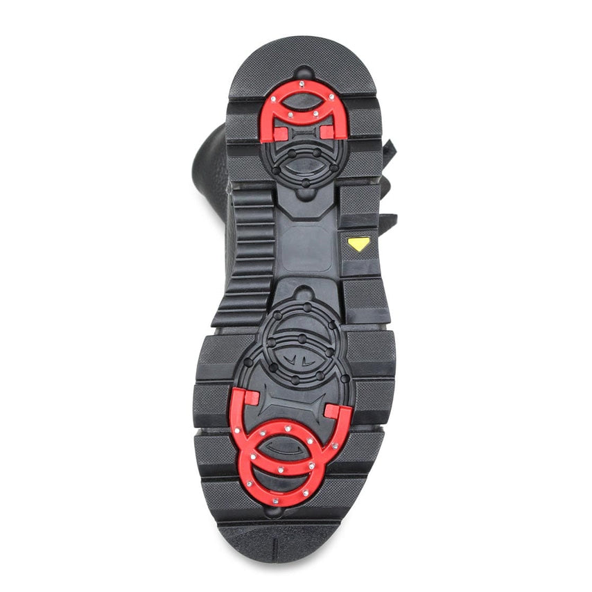 Blizzard: Black & Cream Leather & Shearling Boots Sole Bliss