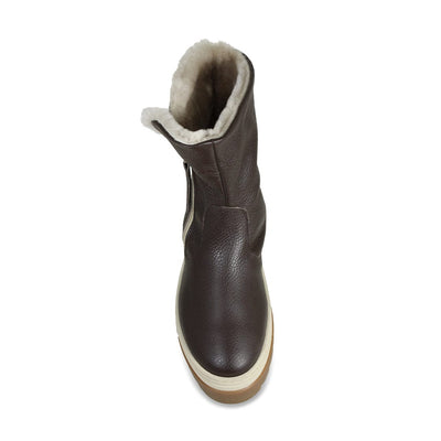 Wonder: Chocolate Brown Leather & Shearling