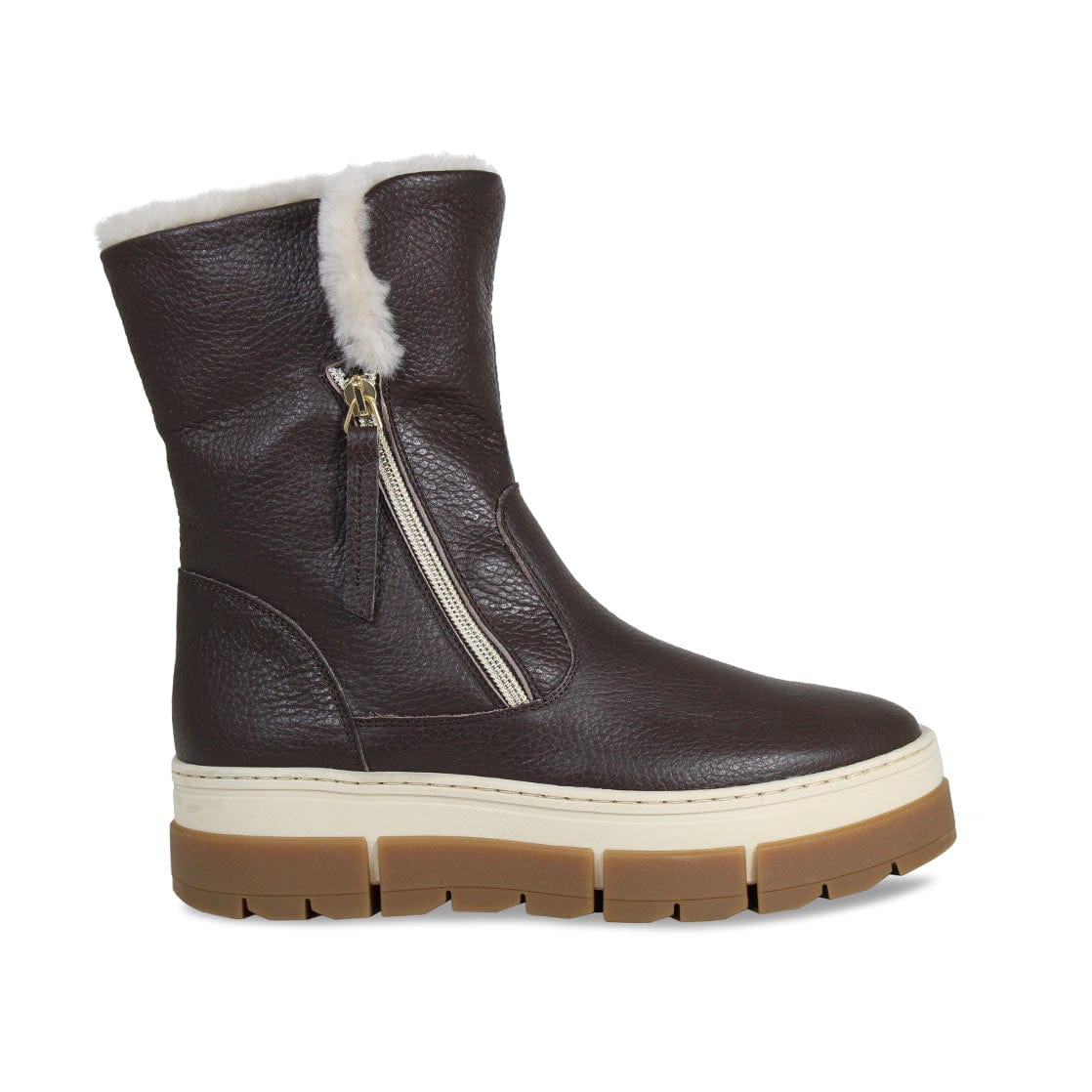 Wonder: Chocolate Brown Leather & Shearling Boots Sole Bliss