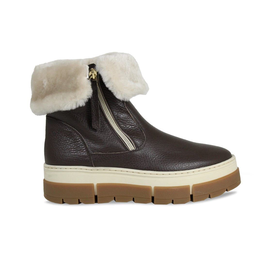 Wonder: Chocolate Brown Leather & Shearling Boots Sole Bliss