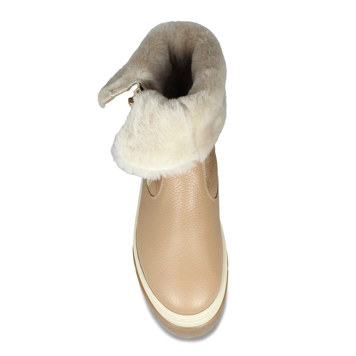 Wonder: Caramel Leather & Shearling Boots Sole Bliss