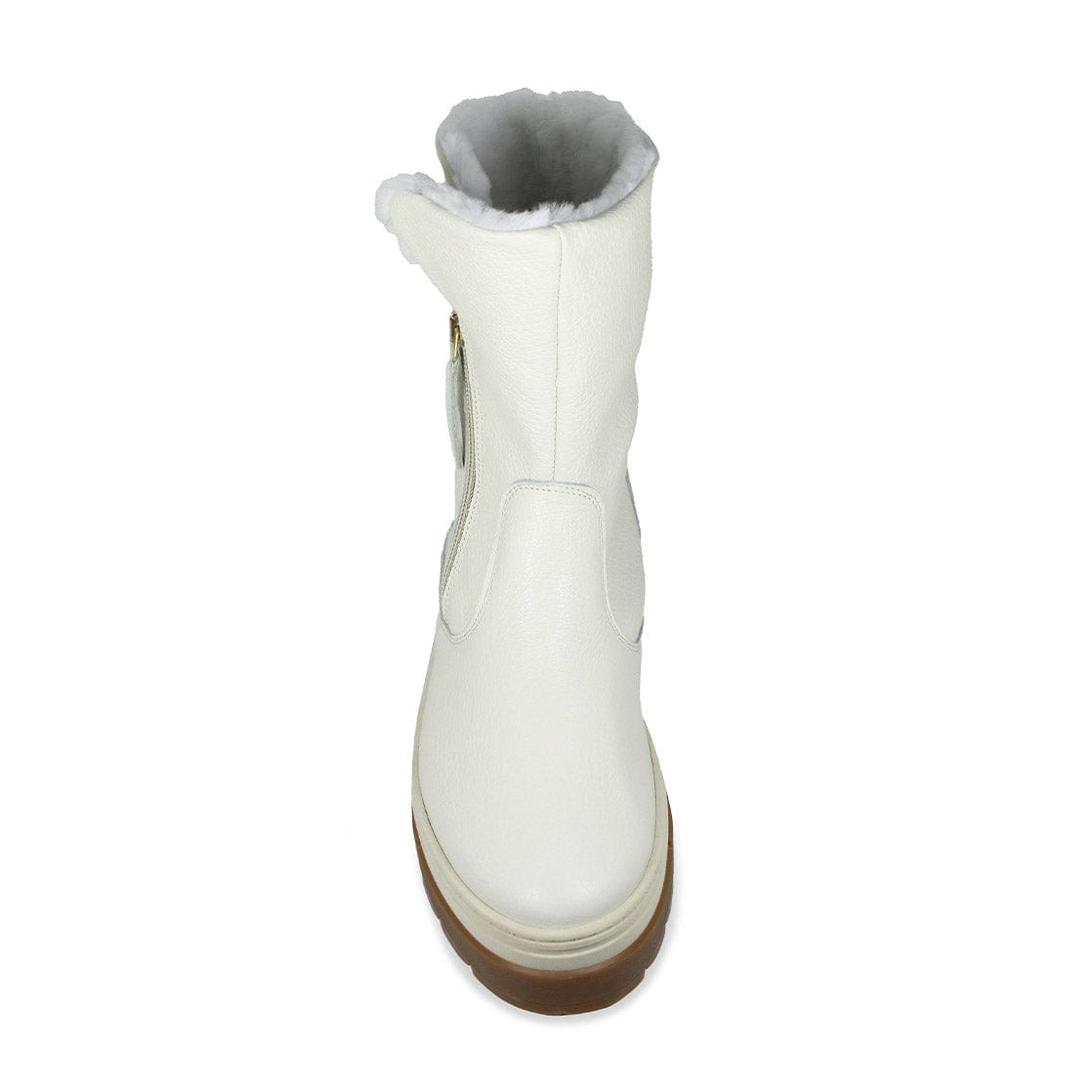 Wonder: Cream Leather & Shearling Boots Sole Bliss