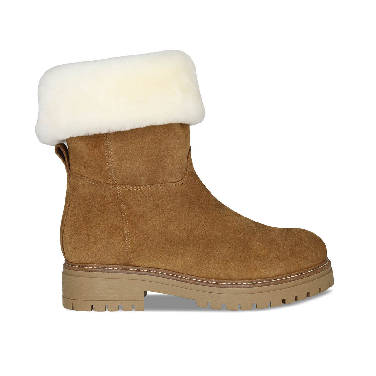 Wynter: Tan Suede & Shearling Boots Sole Bliss
