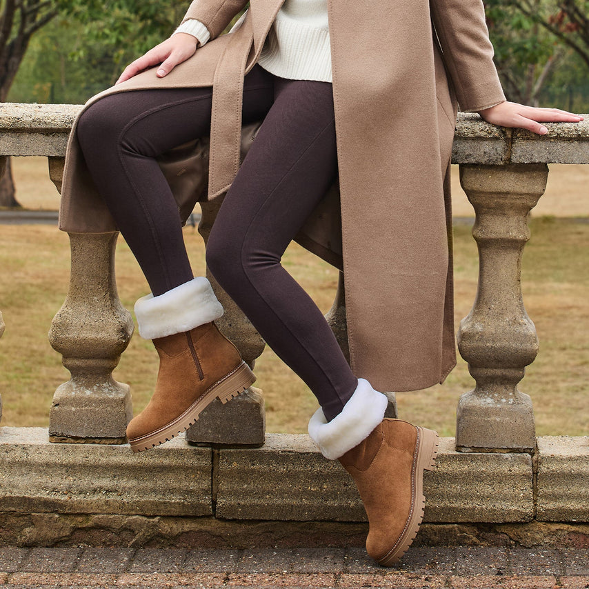 Wynter: Tan Suede & Shearling Boots Sole Bliss