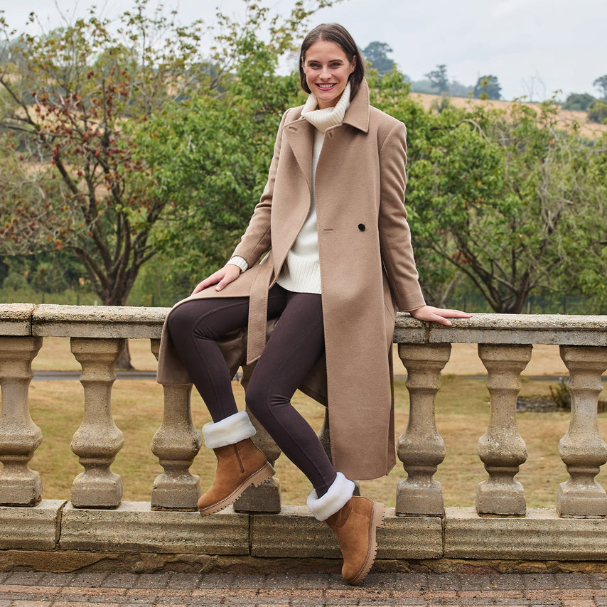 Wynter: Tan Suede & Shearling Boots Sole Bliss