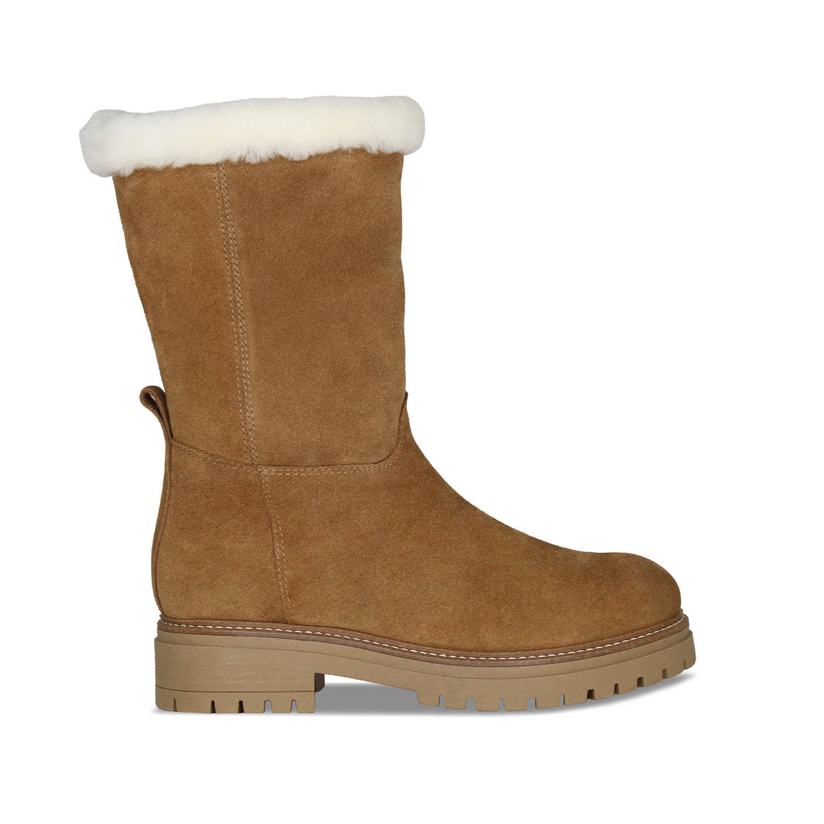 Wynter: Tan Suede & Shearling Boots Sole Bliss