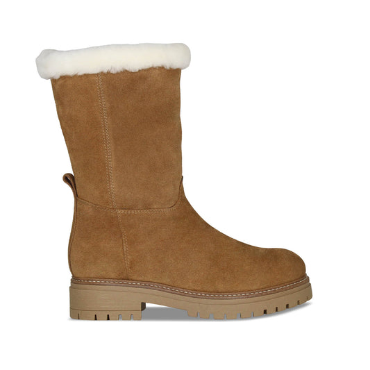 Wynter: Tan Suede & Shearling Boots Sole Bliss