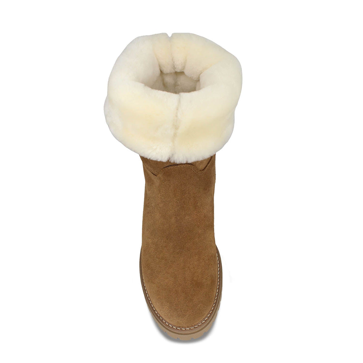 Wynter: Tan Suede & Shearling Boots Sole Bliss