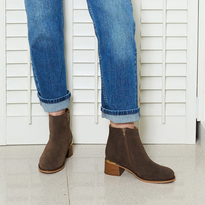 Boots Zen: Truffle Suede Sole Bliss USA