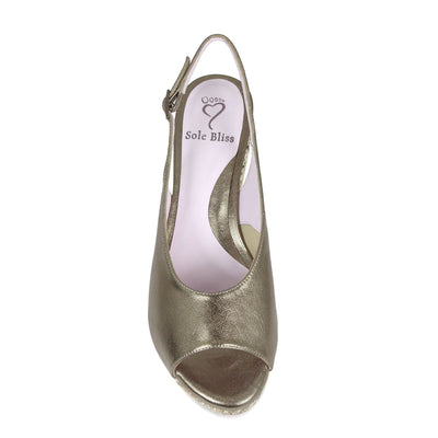 Shoes Zoey: Bronze Leather Sole Bliss USA