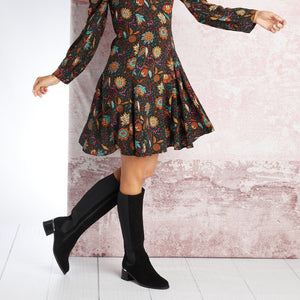 Boots Zita: Black Suede Sole Bliss USA